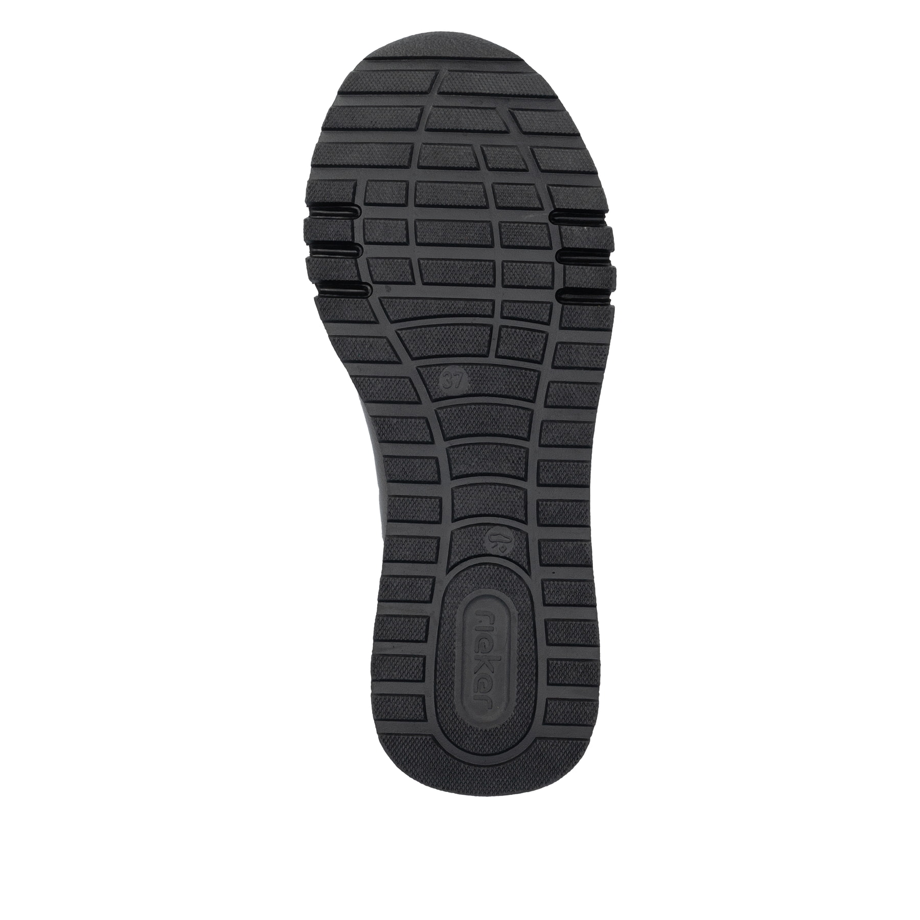 Braune Rieker Damen Loafer 49051-25 aus Glattleder mit Deko-Kette sowie Gummizug. Schuh Laufsohle.
