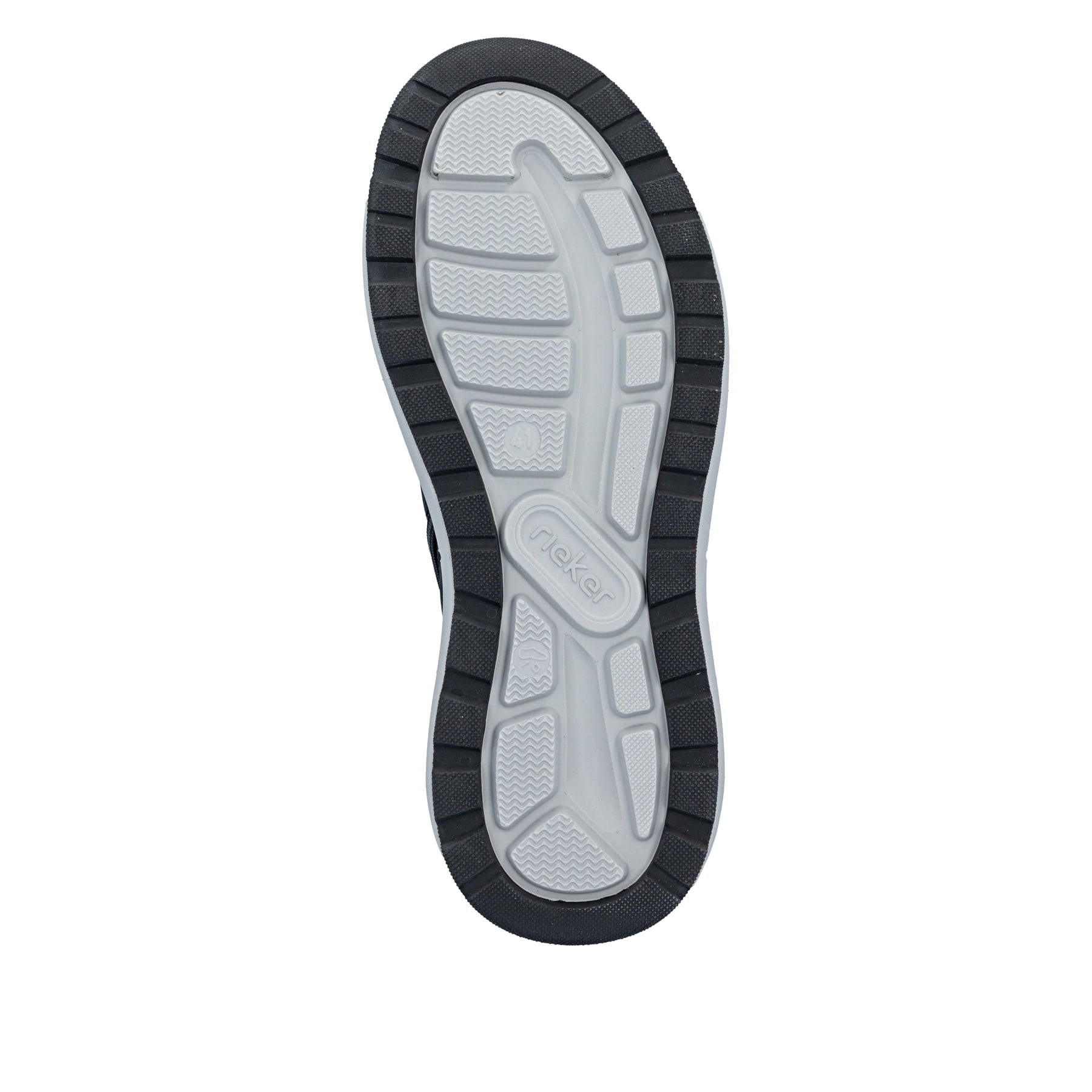 Dunkelblau-schwarze Rieker Herren Schnürstiefel 06003-14 mit Reißverschluss. Schuh Laufsohle.