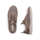 Beige Rieker Herren Slipper 08365-64, Barfußschuhe mit einem Gummizug. Schuh von oben, liegend.