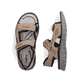 Beige Rieker Herren Trekkingsandalen 26761-65 mit einem Klettverschluss. Schuh von oben, liegend.