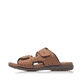 Braune Rieker Herren Pantoletten 25559-25 mit einem Klettverschluss. Schuh Außenseite.