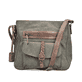 Sac à main Rieker H1340-54 en vert avec sangle décorative tressée, fermeture éclair et poche pour téléphone portable. Face avant.