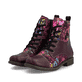 Bottes à lacets Rieker rouges femmes 74800-30 avec membrane RiekerTEX. Chaussures inclinées sur le côté.