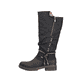 
Tiefschwarze Rieker Damen Hochschaftstiefel Z4759-01 mit einer robusten Profilsohle. Schuh Außenseite
