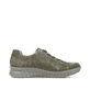 Zartrosane vegane Rieker Damen Loafer 58955-31 mit einem Elastikeinsatz. Schuh Außenseite gespiegelt.