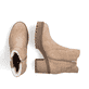 
Braunbeige Rieker Damen Chelsea Boots Y8554-60 mit einer Profilsohle mit Blockabsatz. Schuhpaar von oben.