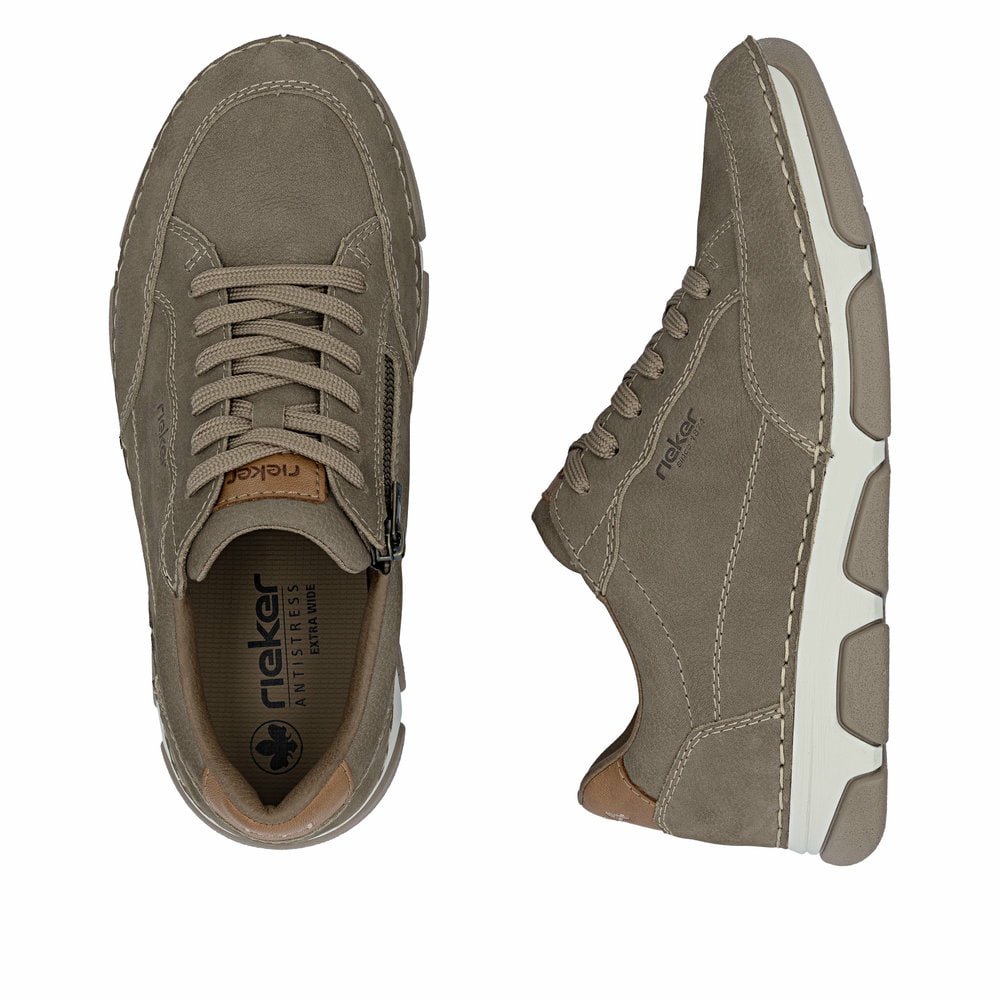 Braune Rieker Herren Schnürschuhe 15900-25 aus Glattleder. Schuh von oben, liegend.