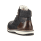 
Graphitschwarze Rieker Herren Schnürstiefel 38434-00 mit Schnürung und Reißverschluss. Schuh von hinten