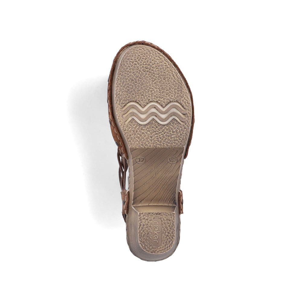 Braune Rieker Slingpumps 66775-24 aus Rauleder mit handgestickten Nähten. Schuh Laufsohle.