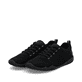 Schwarze vegane Rieker Damen Schnürschuhe 45222-00,Barfußschuhe mit Einlegesohle. Schuhpaar seitlich schräg.