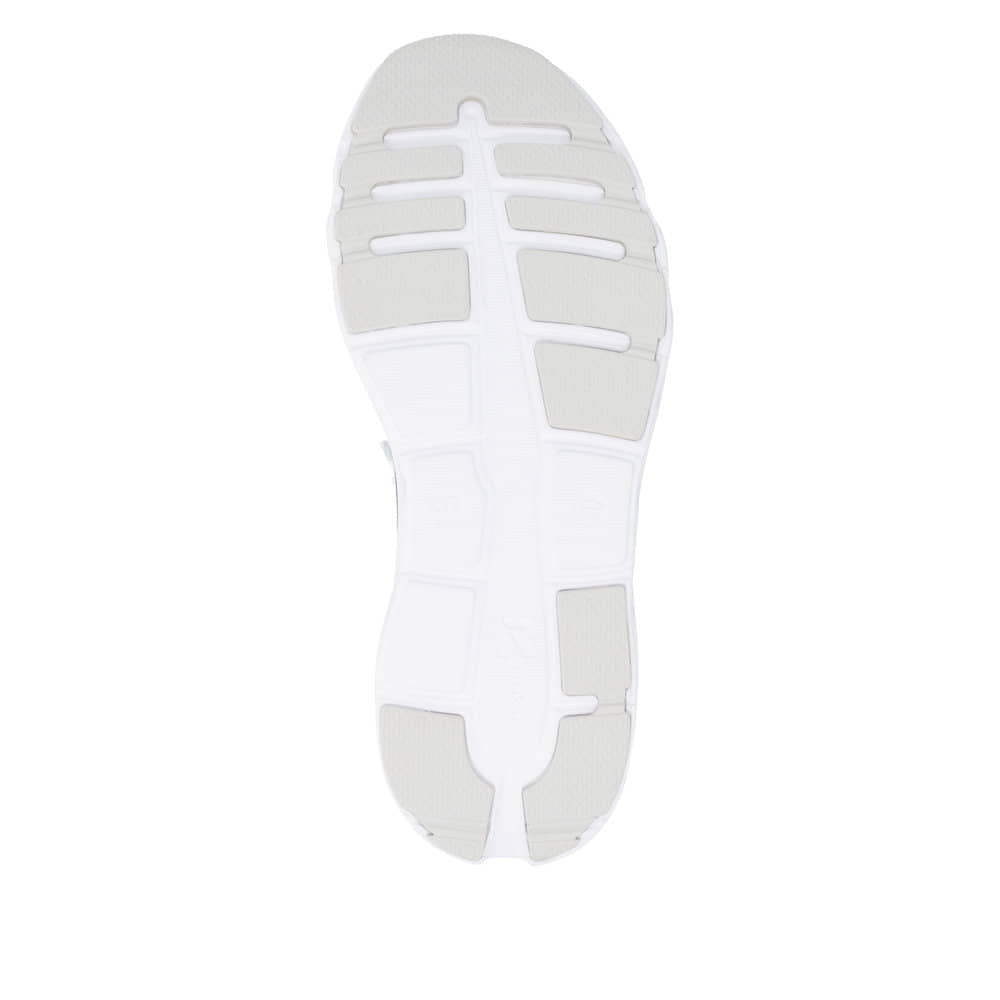 Baskets basses Rieker bleues pour femme W3504-12 avec lacets. Semelle extérieure de la chaussure.
