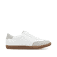 Weiße Rieker Damen Sneaker Low L9700-80 mit einem Reißverschluss. Schuh Innenseite.