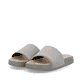 Graue Rieker Herren Pantoletten U3250-40 mit ultraleichter und dämpfender Sohle. Schuhpaar seitlich schräg.