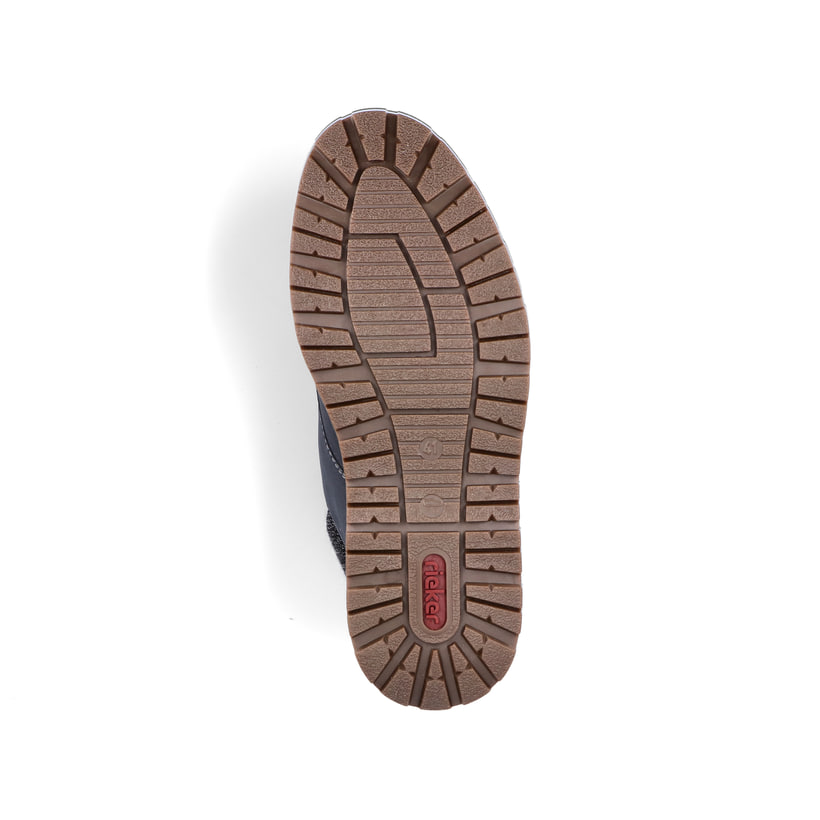 Pazifikblaue Rieker Herren Schnürstiefel 38419-16 mit einer robusten Profilsohle. Schuh Laufsohle