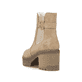 
Braunbeige Rieker Damen Chelsea Boots Y8554-60 mit einer Profilsohle mit Blockabsatz. Schuh von hinten