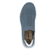 Blaue Rieker Damen Slipper M5072-10 mit Gummizug sowie einer ultraleichten Sohle. Schuh von oben.