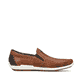 Braune Rieker Herren Slipper 09055-22 mit Gummizug sowie der Komfortweite G 1/2. Schuh Innenseite.