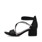 Schwarze Rieker Riemchensandaletten 64654-00 mit einem Klettverschluss. Schuh Außenseite.