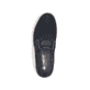 Blaue Rieker Herren Slipper B2267-14 mit einem Gummizug sowie Komfortweite G 1/2. Schuh von oben.