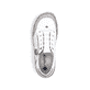 Weiße Rieker Damen Slipper L0355-80 mit einem Reißverschluss. Schuh von oben.