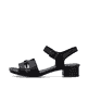 Sandales Rieker noires femme 62685-00 en cuir lisse avec boucle tendance. Côté extérieur de la chaussure.