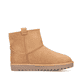 Braune Rieker Damen Kurzstiefel 99870-24 mit Fellschaftrand sowie Komfortweite G. Schuh von hinten.