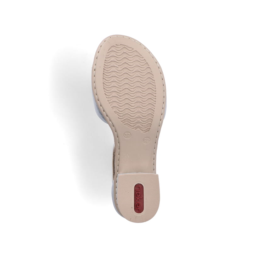 Blaue Rieker Riemchensandaletten 64960-12 mit einem Klettverschluss. Schuh Laufsohle.