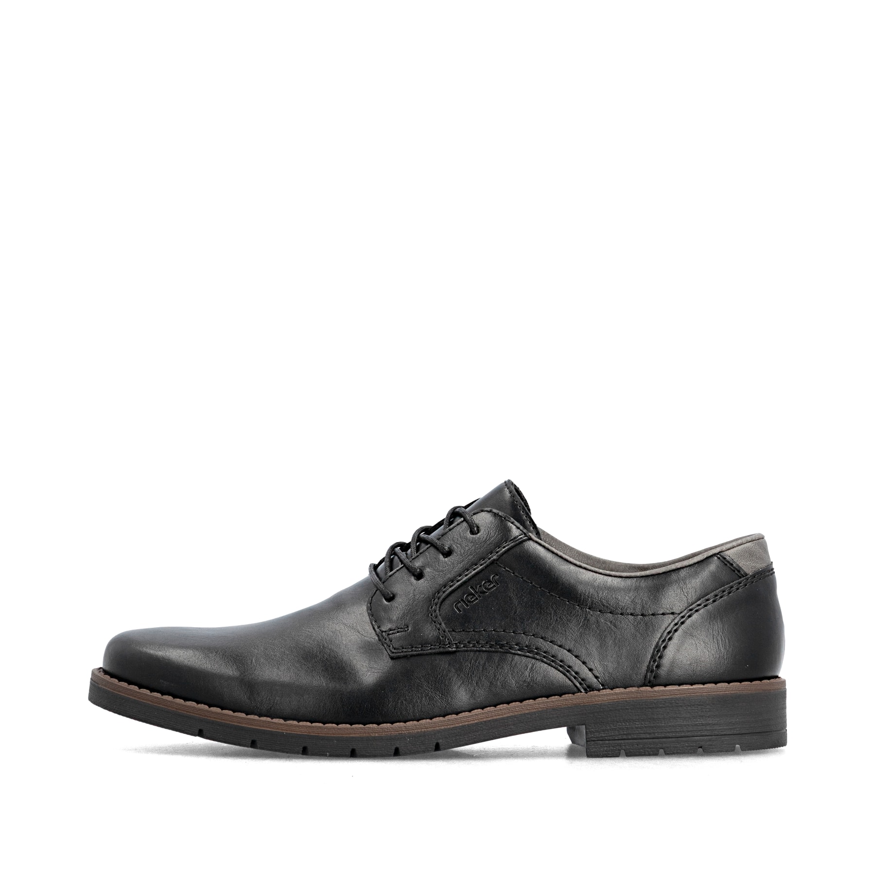 Chaussures à lacets Rieker noires pour hommes 13900-00. Côté extérieur de la chaussure.