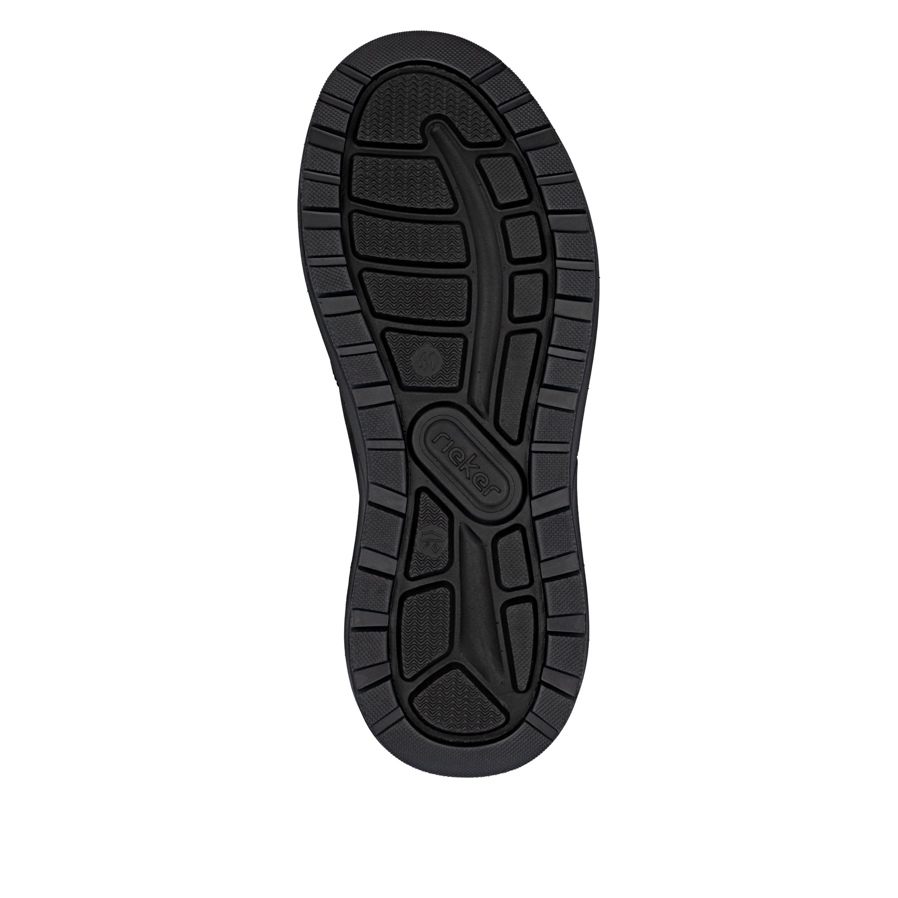 Schwarze Rieker Herren Slipper 06052-00 aus Rauleder. Schuh Laufsohle.