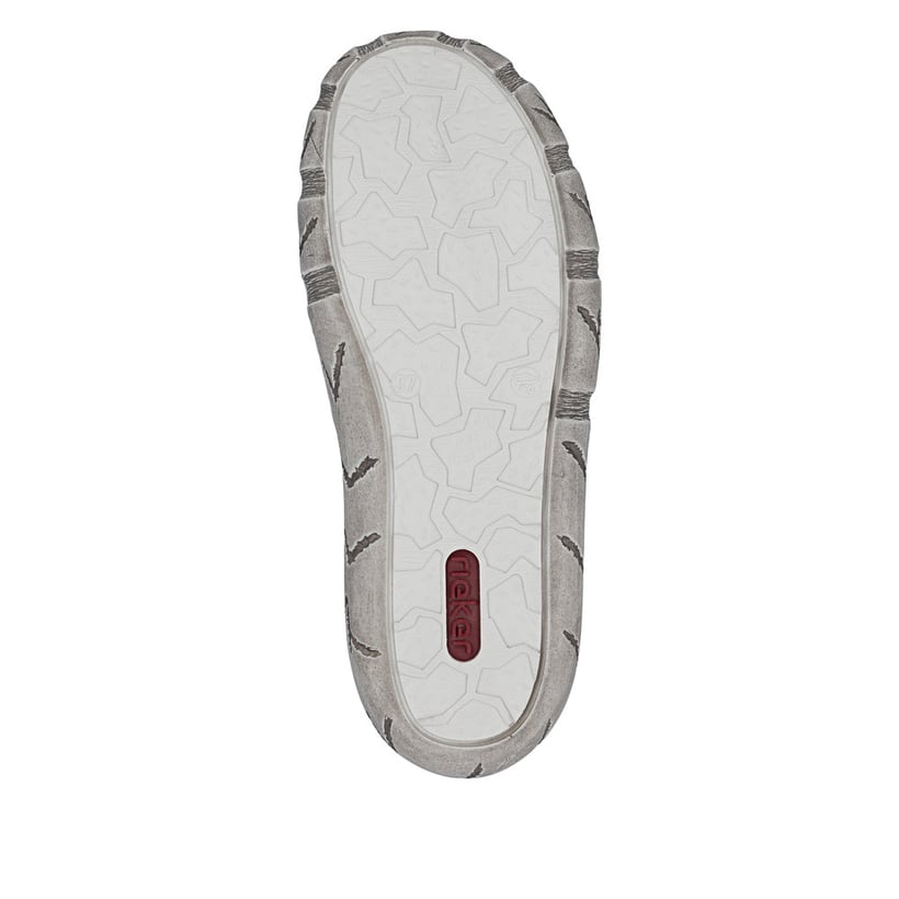 Weißblaue Rieker Damen Schnürschuhe L0307-80 mit eleganten Zierlochungen. Schuh Laufsohle.