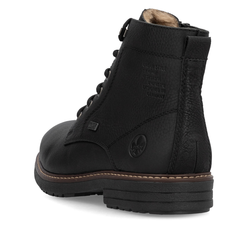 Schwarze Rieker Herren Schnürstiefel 33121-00 mit wasserabweisender TEX-Membran. Schuh von oben.