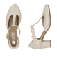 Beige Rieker Pumps 41087-60 mit einer Schnalle sowie extra weicher Decksohle. Schuh von oben, liegend.