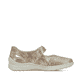Mehrfarbige Rieker Ballerinas 48996-90 mit modernen Ziernähten. Schuh Innenseite.