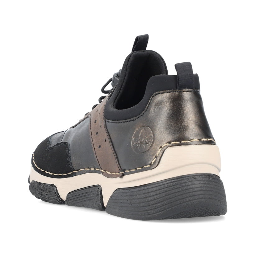 Urbanschwarze Rieker Damen Slipper 45957-00 mit einer schockabsorbierenden Sohle. Schuh Innenseite