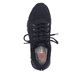 Schwarze Rieker Damen Sneaker Low 48022-00 mit flexibler Sohle sowie Schnürung. Schuh von oben.