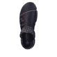 Schwarz-graue Rieker Damen Kurzstiefel 45983-00 mit einem Reißverschluss. Schuh von oben.