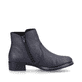Azurblaue Rieker Damen Stiefeletten 73455-14 mit Reißverschluss sowie Blockabsatz. Schuh Innenseite