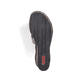 Schwarze Rieker Keilsandaletten 68182-00 mit trendigen Schnalle. Schuh Laufsohle.