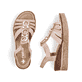 Rosane Rieker Keilsandaletten 63778-31 mit Schmuckelementen sowie einem Gummizug. Schuh von oben, liegend.