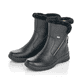 Schwarze Rieker Damen Kurzstiefel Z7181-00 mit wasserabweisender TEX-Membran. Schuhpaar seitlich schräg.