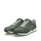 Grüne Rieker Herren Sneaker Low U0312-52 mit Schnürung sowie Komfortweite G 1/2. Schuhpaar seitlich schräg.