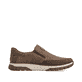 Mocassins Rieker marron pour homme B9350-24 avec bande élastique. Chaussure vue de l'arrière.