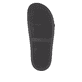 Schwarze Rieker Damen Pantoletten W1453-00 mit Gummizug sowie trendigen Schnalle. Schuh Laufsohle.
