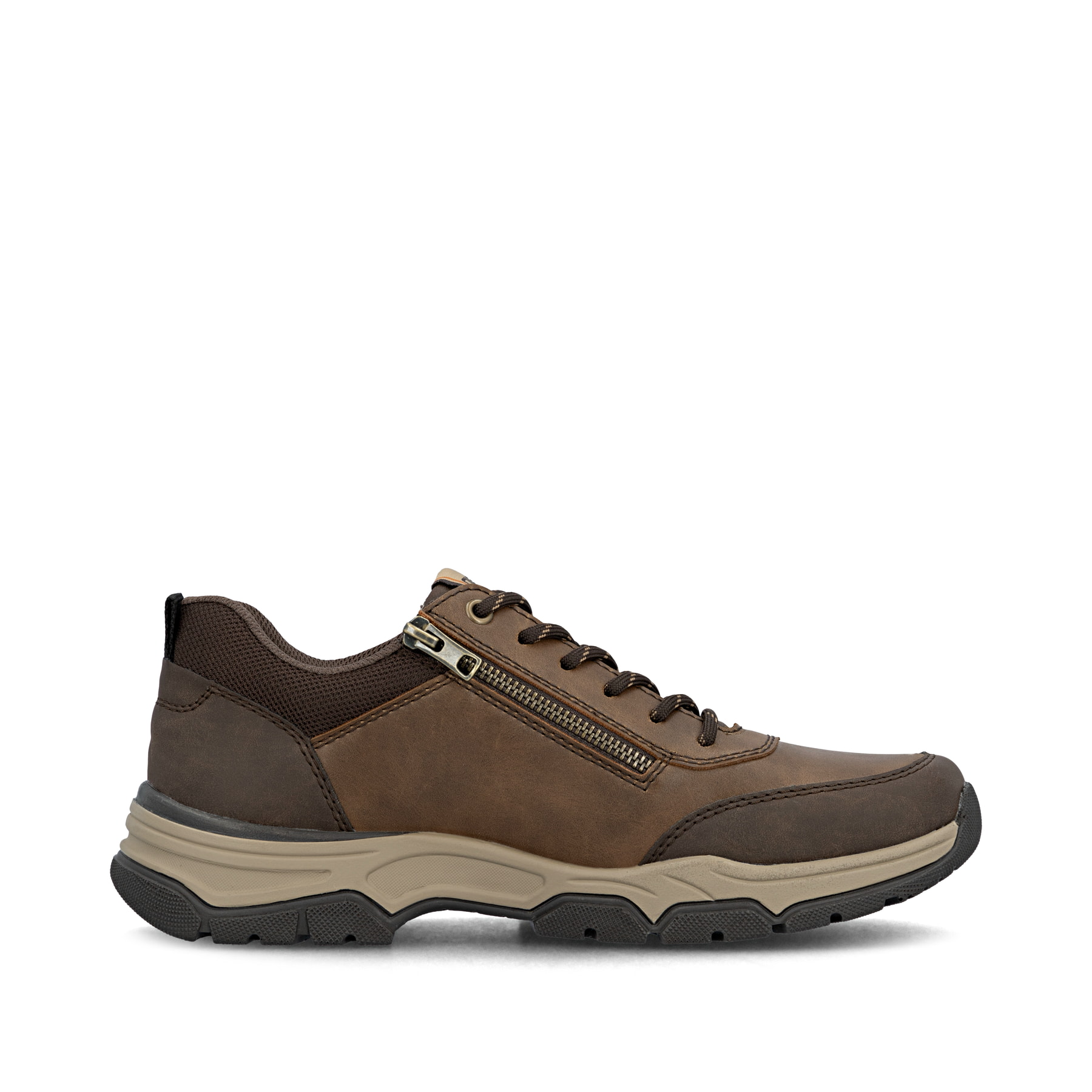 Braune Rieker Herren Sneaker Low 31205-22 mit einer Schnürung sowie Extraweite H. Schuh Innenseite.
