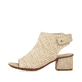 Beige Rieker Riemchensandaletten 64670-60 mit einem Klettverschluss. Schuh Außenseite.