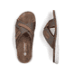Grüne Rieker Herren Pantoletten 21340-54 mit der Komfortweite G. Schuh von oben, liegend.