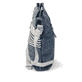 Sac à bandoulière Rieker H1346-16 bleu-combi avec un élément de design grossièrement tressé et trois compartiments intérieurs. Ouvert.