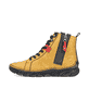 Bottes à lacets Rieker jaunes pour femme 55024-68 avec fermeture éclair. Côté extérieur de la chaussure.