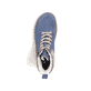 Blaue Rieker Damen Schnürstiefel 72330-14 mit Reißverschluss sowie Extraweite H. Schuh von oben.