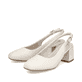 Escarpins Rieker beiges pour femme 44751-61 avec boucles. Chaussures inclinées sur le côté.